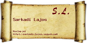 Sarkadi Lajos névjegykártya